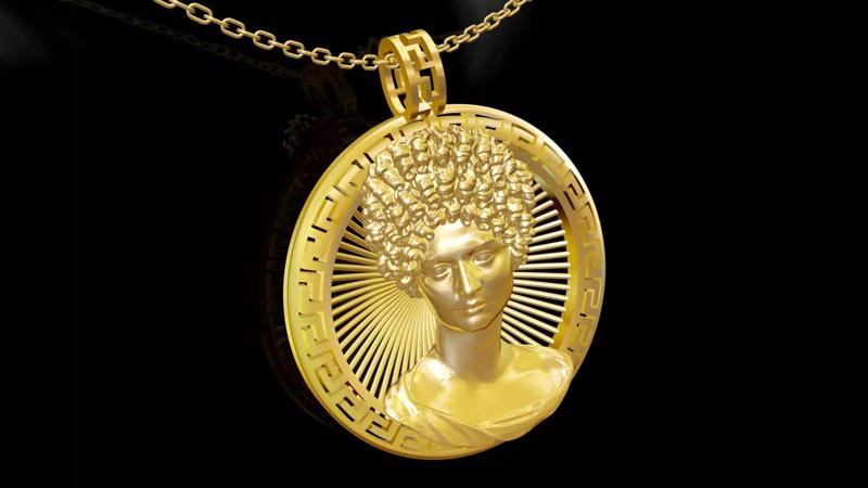 Fonseca Medallion Statue Sculpture pendant jewelry gold