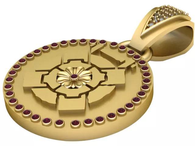 FLOWER ROUND PENDANT