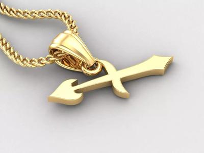 Sagittarius Light Gold Pendant Version 5