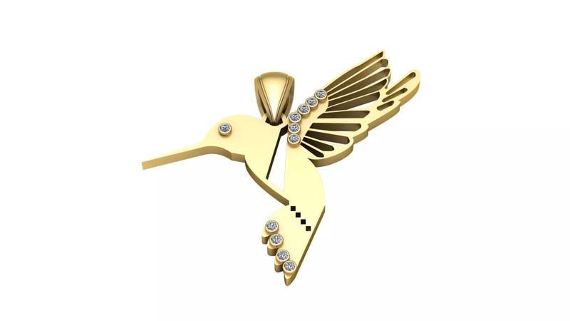 HUMMING BIRD PENDANT 3D PRINTABLE MODEL