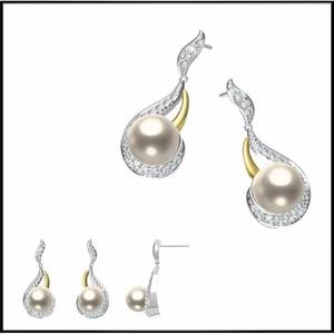 JCD Format Excellent pearl earrings jcd diamond jewellery design