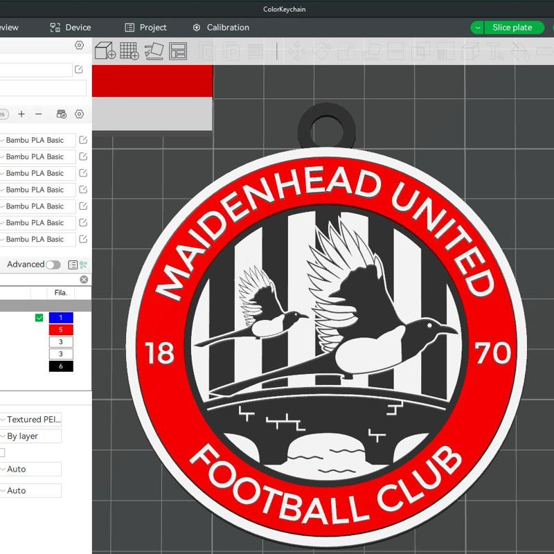 National League Maidenhead United keychain badge color printable and renderable