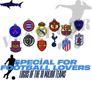 Football Club Logo Keychain Set