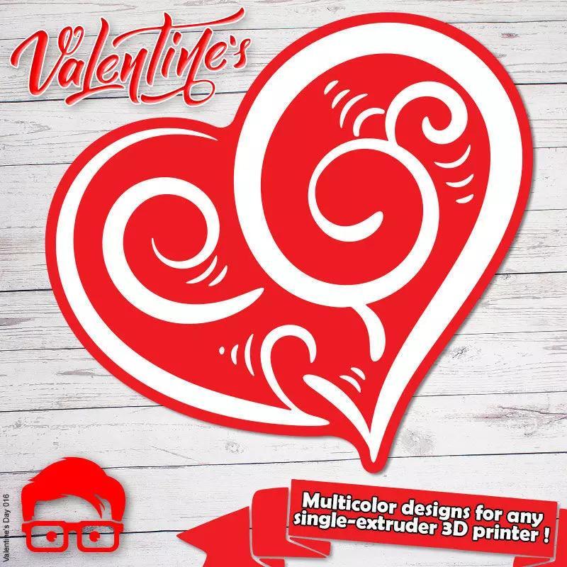 Valentines Day Florish heart unique gift for your loved one