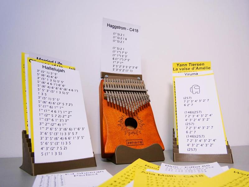 Kalimba Stand and Tabs Holder (+20 Printable Songs)