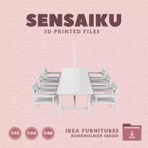 BONDHOLMEN Table Armchairs for Dollhouse - IKEA - 3D Print