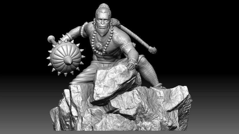 Hanuman ji 3d printable model hindu god