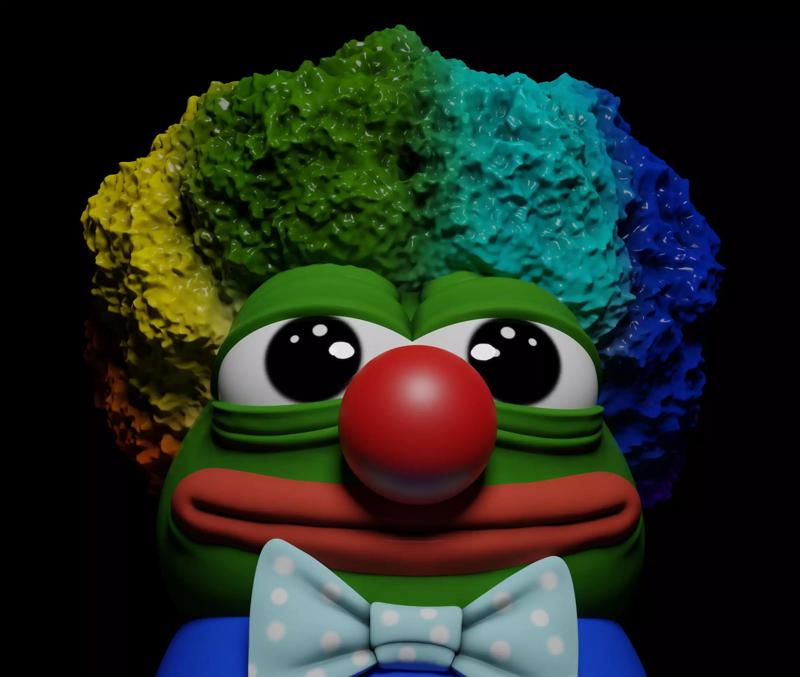 Peepoclown muppet character hair and bow tie