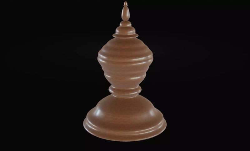 Finial wooden chess piece