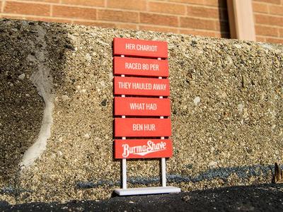 Customizable Miniature Burma-Shave Road Sign
