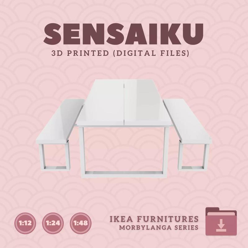 5 MORBYLANGA Table and Bench for Dollhouse - IKEA - 3D Print