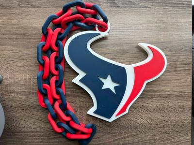 Houston Texans Logo Oversized Necklace, Pendant Chain