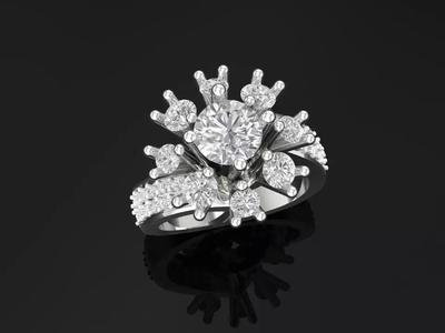 TJ 64 3D White Gold Diamond Earring