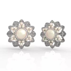 Stunning Pearl Flower Earrings