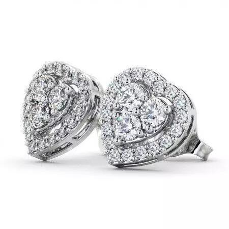 stl file heart shaped diamond earrings gold
