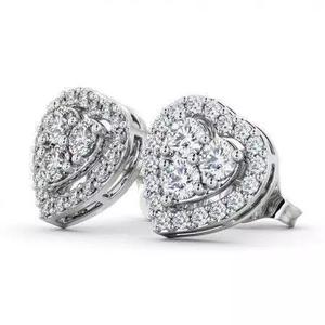 stl file heart shaped diamond earrings gold
