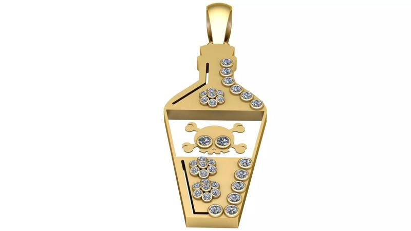 BOTTLE SKULL PENDANT 3D PRINTABLE MODEL