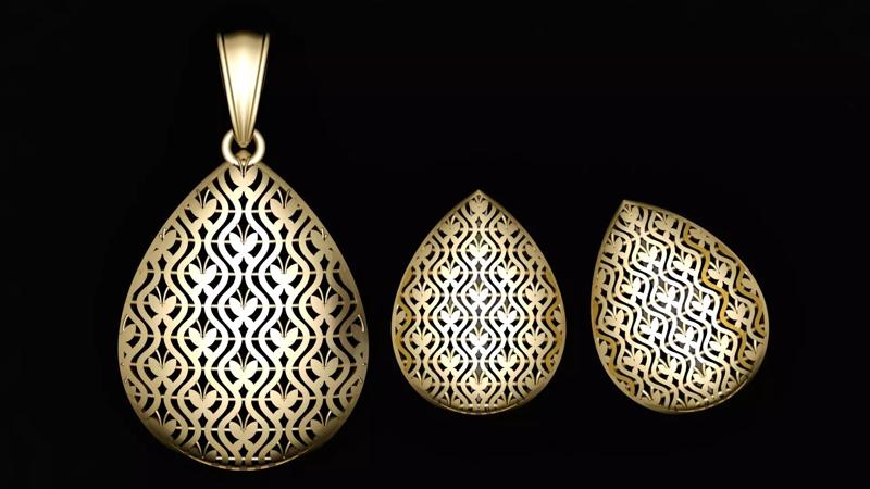 ANTIQUE INDIAN STYLE LOCKET SET 3D PRINTABLE MODEL