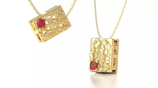 Birthflower Box Pendant July