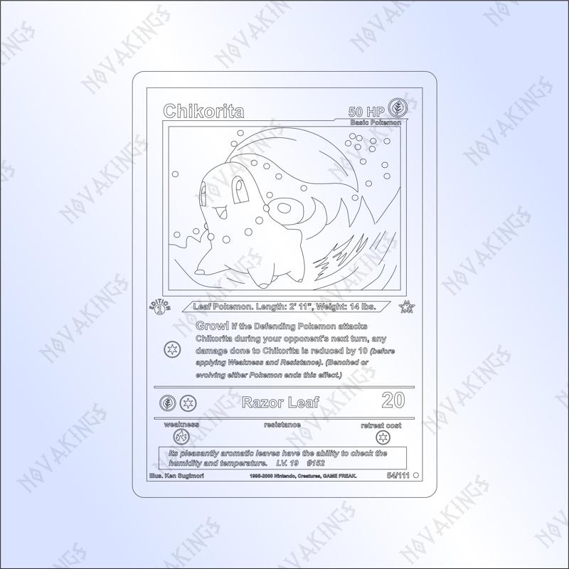 Chikorita Pokemon Card Vector SVG PDF DXF Laser Cutter File