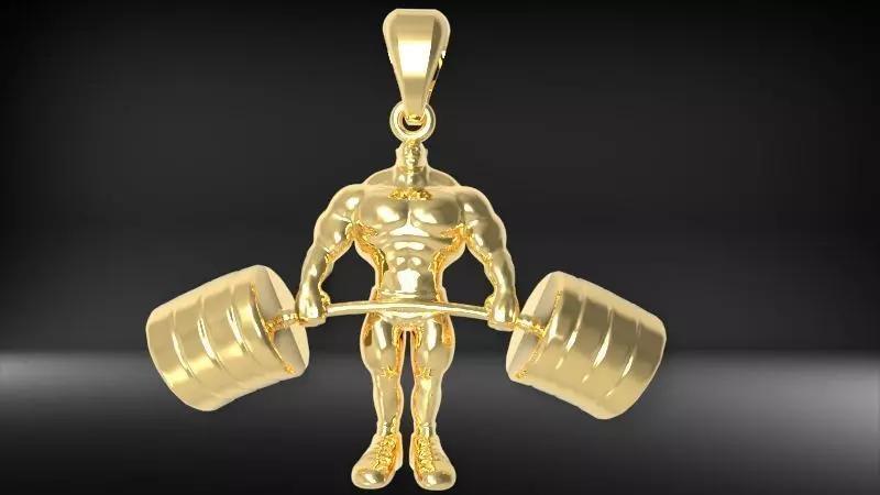 BODY BUILDER WEIGHT LIFTING PENDANT