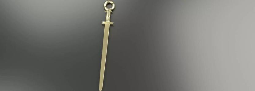 Viking Sword Pendant Silver Gold Platinum Jewelry