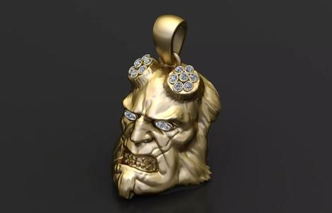 HELLBOY FACE PENDANT 3D PRINTABLE MODEL