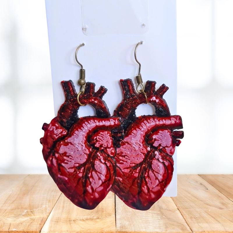 Anatomical Heart Earrings / Pendant Commercial Use
