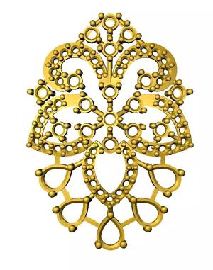 Sidepiece ornate gold plated piece of jewelry