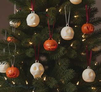 Jack Skellington 3D Print Model Set - 11 Spherical Christmas Tree Ornaments with Expressions and Pum