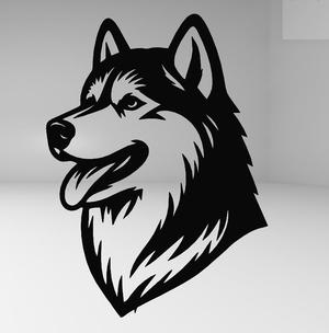 Siberian Husky Line Art – 3D Model Design