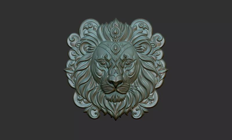 Lion Pendant Bas Relief 01