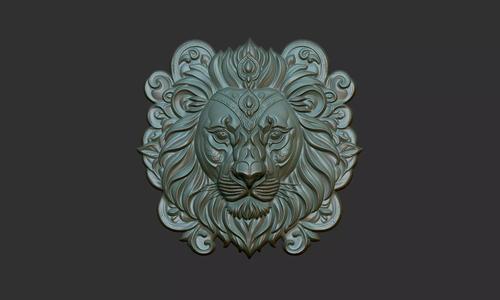Lion Pendant Bas Relief 01