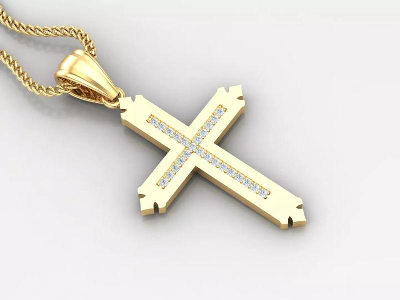 High Cross Pendant Light Gold 18K 4CP046