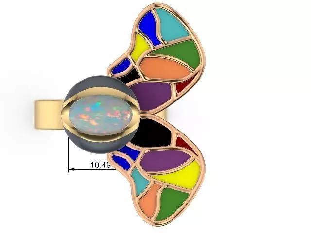 fly cabochon ring stl verified