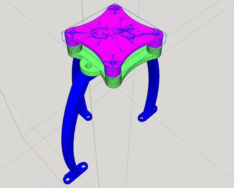 OpenPilot GPS v9 holder with mounts for Tubular Crossfire 2