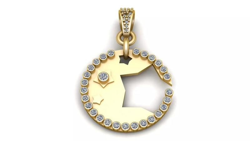 CUTE STAR BUFF PENDANT 3D PRINTABLE MODEL