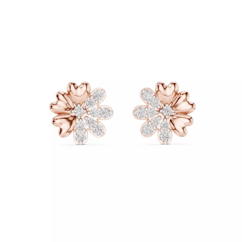 Diamond Studs Earrings 3dm stl renders details 360 animation