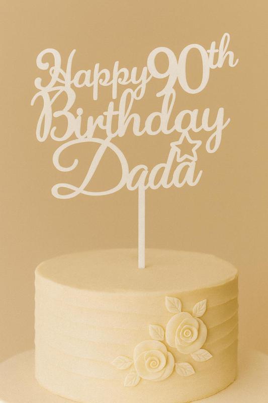 Happy 90th Birthday Dada Cake Topper
