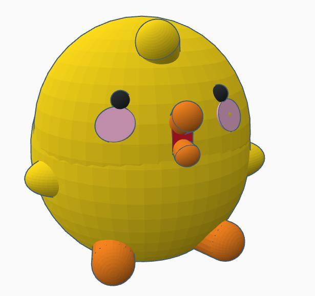 Adorable Baby Piu Piu on Desk or Table - from MOLANG series | 3D printed STL for FDM printer or Resin Printer