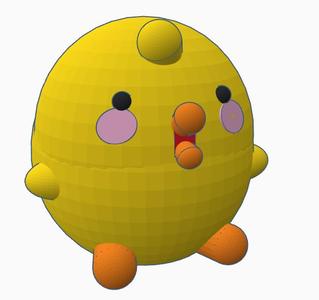 Adorable Baby Piu Piu on Desk or Table - from MOLANG series | 3D printed STL for FDM printer or Resin Printer