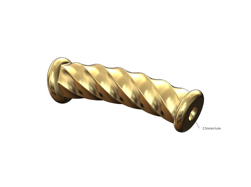 Curved Twisted hexagonal wire bead charm and bracelet spacer 3D print model