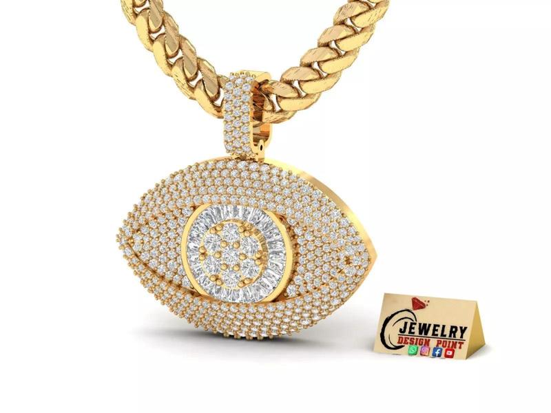 Custom Devil Eye Diamond Pendant - Evil Eye Necklace Unisex