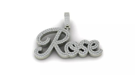 Custom Diamond Name Pendant ROSE