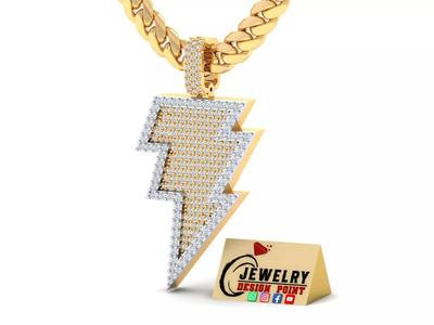 Custom Lightning Bolt Pendant - thunder Logo - Flash Necklace