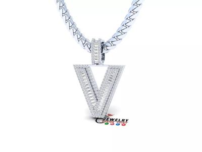 Custom Initial V Letter Diamond  A to Z Alphabet Bug Necklace