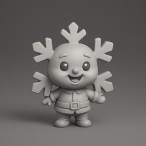 Snowflake Character – Winter 3D Print