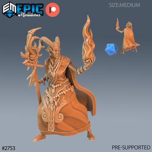 Warlock Tiefling Staff ‧ DnD Miniature ‧ Tabletop Miniatures ‧ Gaming Monster ‧ 3D Model ‧ RPG ‧ DnDminis ‧ STL FILE