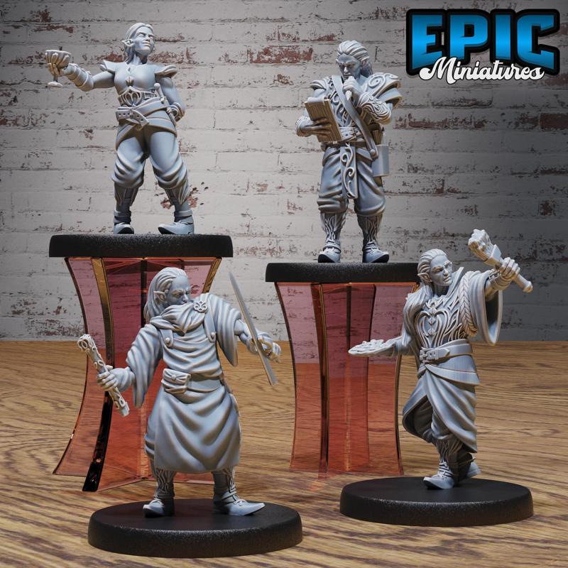 Elf Villager Set B ‧ DnD Miniature ‧ Tabletop Miniatures ‧ Gaming Monster ‧ 3D Model ‧ RPG ‧ DnDminis ‧ STL FILE