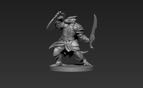 Half-Dragon Paladin Miniature